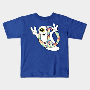 Peace ghost inside a rainbow peace sign Kids T-Shirt